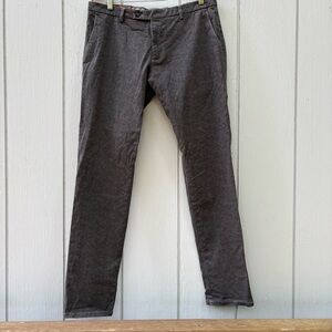 BERWICH—Heather Gray Chinos—Men’s 34 x 33—SC Slim—Made in ITALY—VG+ Condition